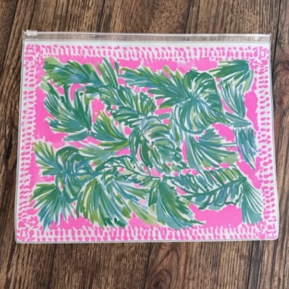 Lilly Pulitzer Swimsuit Pouch - Iconic Pink Blossom Suite View NWOT
